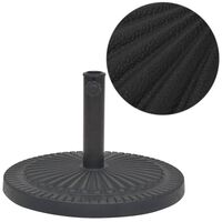 vidaXL Socle de parasol Résine Rond Noir 14 kg