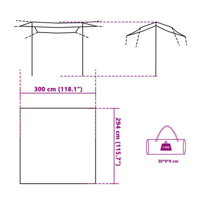 vidaXL Bâche de camping bleu 300x294 cm imperméable