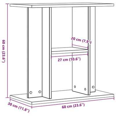 vidaXL Support d'aquarium chêne marron 60x30x60 cm bois d'ingénierie