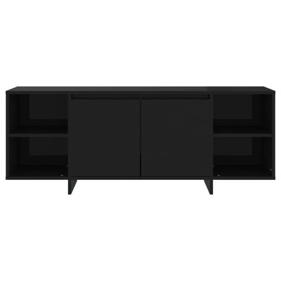 vidaXL Meuble TV Noir 130x35x50 cm Bois d'ingénierie