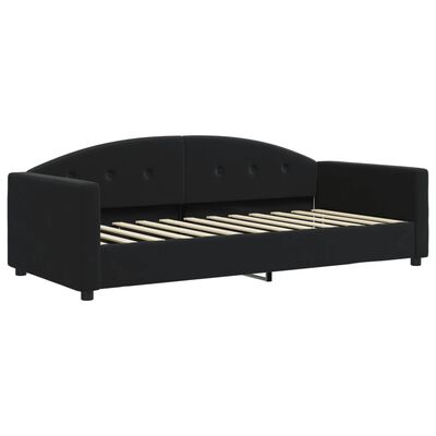 vidaXL Lit de jour avec gigogne sans matelas noir 90x200 cm