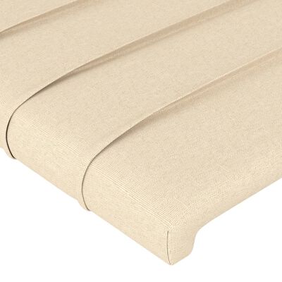 vidaXL Tête de lit avec oreilles Crème 203x16x78/88 cm Tissu