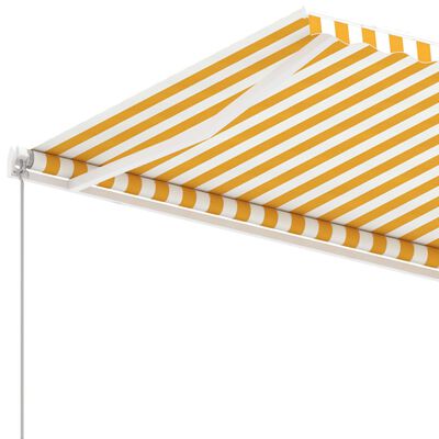 vidaXL Auvent manuel rétractable sur pied 300x250 cm Jaune/Blanc