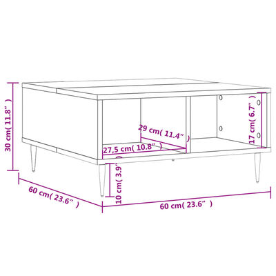 vidaXL Table basse blanc 60x60x30 cm bois d'ingénierie