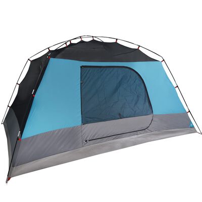 vidaXL Tente de camping avec porche 4 personnes bleu imperméable