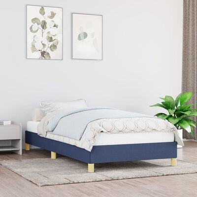 vidaXL Cadre de lit sans matelas bleu 90x190 cm tissu