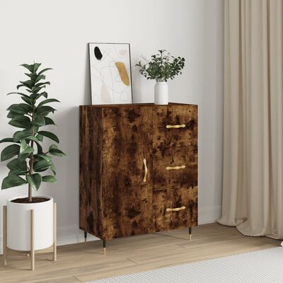 vidaXL Buffet chêne fumé 69,5x34x90 cm bois d'ingénierie