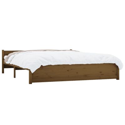 vidaXL Cadre de lit sans matelas marron miel bois massif 200x200 cm