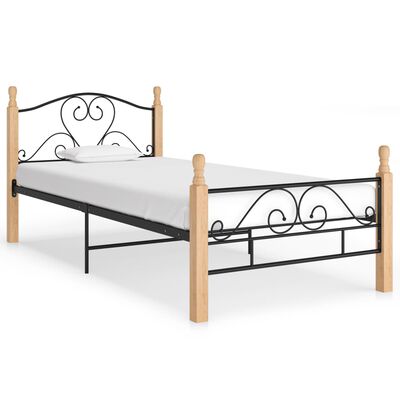 vidaXL Cadre de lit sans matelas noir métal 90x200 cm