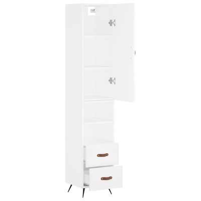 vidaXL Buffet haut Blanc 34,5x34x180 cm Bois d'ingénierie