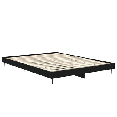 vidaXL Cadre de lit sans matelas noir 135x190 cm bois d'ingénierie