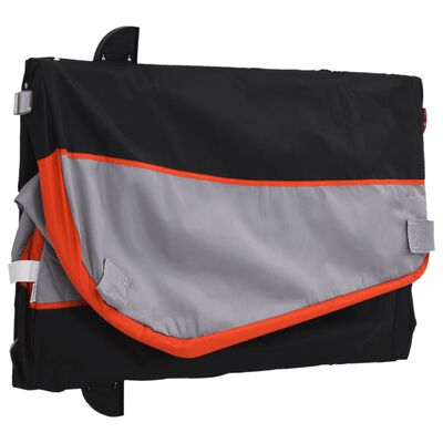 vidaXL Remorque de vélo noir et orange 45 kg fer