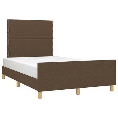 vidaXL Cadre de lit sans matelas marron foncé 120x190 cm tissu