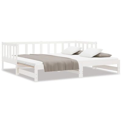 vidaXL Lit coulissant sans matelas blanc 2x(90x200) cm