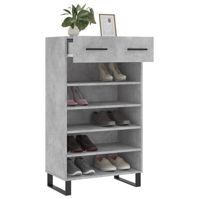 vidaXL Armoire à chaussures gris béton 60x35x105 cm bois d'ingénierie