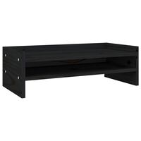 vidaXL Support de moniteur Noir 50x24x16 cm Bois de pin solide