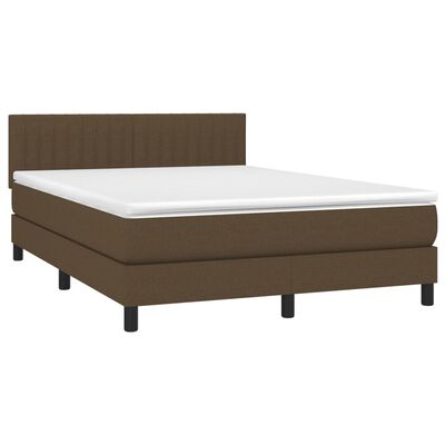 vidaXL Sommier à lattes de lit matelas et LED Marron foncé 140x190 cm