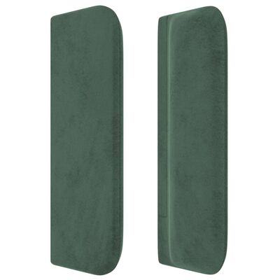 vidaXL Tête de lit avec oreilles Vert foncé 203x16x78/88 cm Velours