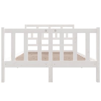 vidaXL Cadre de lit Blanc Bois de pin massif 140x190 cm