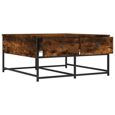 vidaXL Table basse chêne fumé 80x80x40 cm bois d'ingénierie