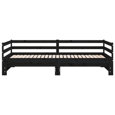 vidaXL Lit coulissant 2x(90x200) cm Noir Bois de pin massif