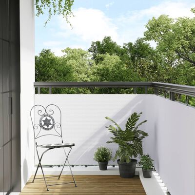 vidaXL Paravent de balcon blanc 500x90 cm résine tressée