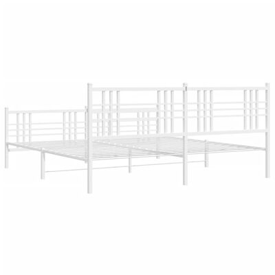 vidaXL Cadre de lit métal avec tête de lit/pied de lit blanc 183x213cm