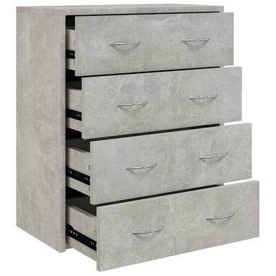 vidaXL Buffet avec 4 tiroirs 60x30,5x71 cm Gris béton