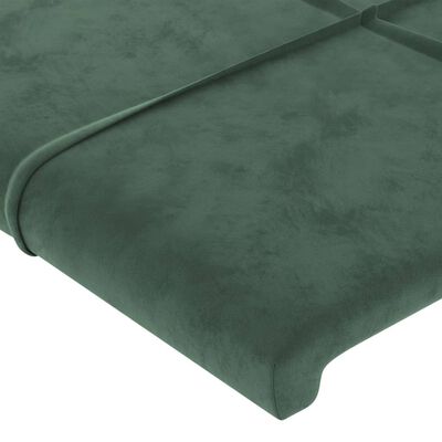 vidaXL Tête de lit avec oreilles Vert foncé 103x16x118/128 cm Velours