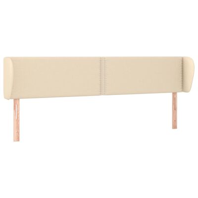 vidaXL Tête de lit avec oreilles Crème 163x23x78/88 cm Tissu