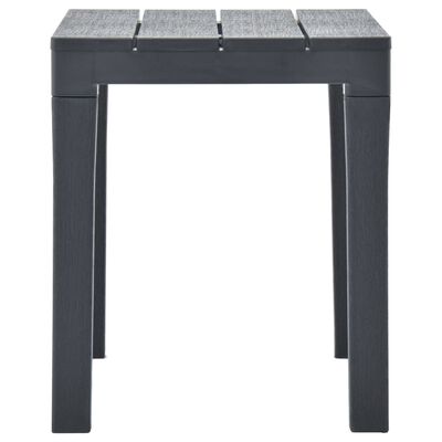 vidaXL Table de jardin avec 2 bancs Plastique Anthracite