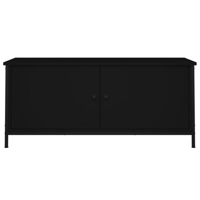 vidaXL Meuble TV avec portes noir 102x35x45 cm bois d'ingénierie