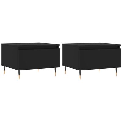 vidaXL Tables basses 2 pcs noir 50x46x35 cm bois d'ingénierie