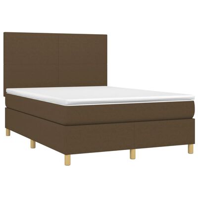 vidaXL Sommier à lattes de lit avec matelas Marron foncé 140x200 cm