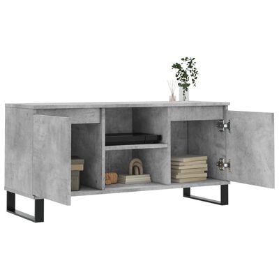 vidaXL Meuble TV gris béton 104x35x50 cm bois d'ingénierie