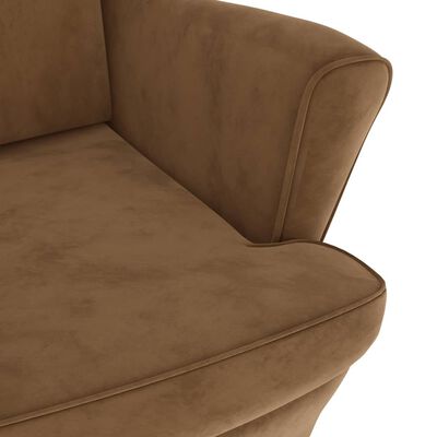 vidaXL Fauteuil marron velours