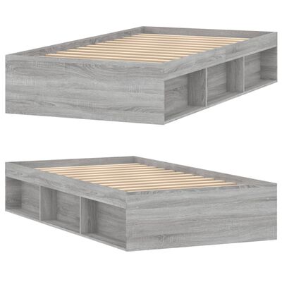 vidaXL Cadre de lit sans matelas sonoma gris 90x190 cm