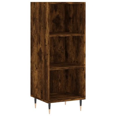 vidaXL Buffet haut Chêne fumé 34,5x34x180 cm Bois d'ingénierie