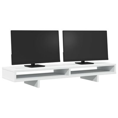 vidaXL Support de moniteur blanc 100x27x15 cm bois d'ingénierie