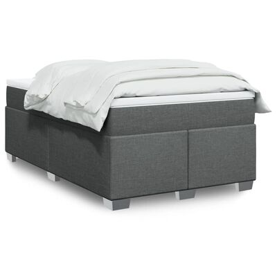 vidaXL Sommier à lattes de lit avec matelas gris foncé 120x190cm tissu