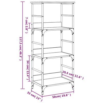 vidaXL Bibliothèque noir 50x33x117,5 cm bois d'ingénierie