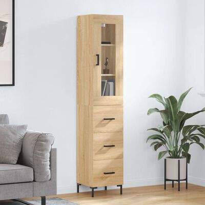 vidaXL Buffet haut Chêne sonoma 34,5x34x180 cm Bois d'ingénierie