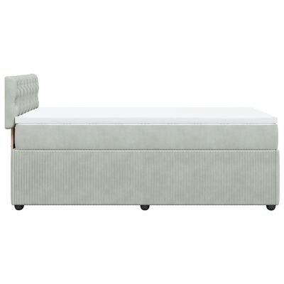 vidaXL Sommier à lattes de lit et matelas Gris clair 90x200 cm Velours