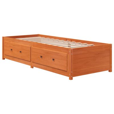 vidaXL Lit de jour sans matelas cire marron 75x190 cm pin massif