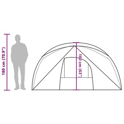 vidaXL Tente de cabine familiale 6 personnes vert imperméable