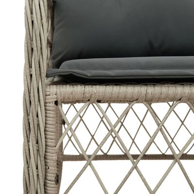 vidaXL Ensemble à manger de jardin et coussins 7 pcs gris clair rotin