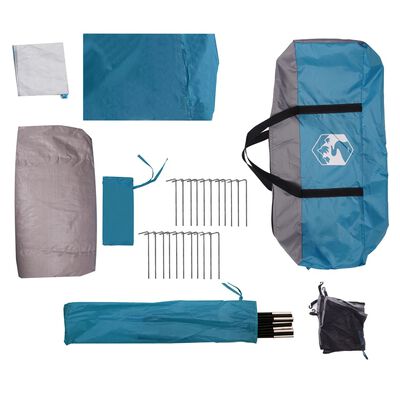 vidaXL Tente de camping tunnel 5 personnes bleu imperméable