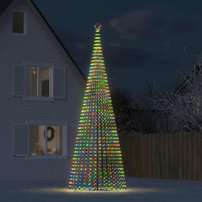 vidaXL Arbre de Noël lumineux conique 1544 LED colorées 500 cm