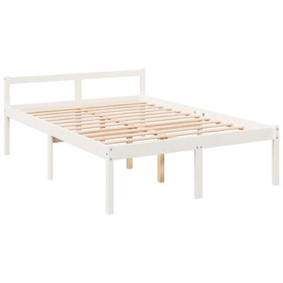 vidaXL Lit pour personne âgée sans matelas blanc bois massif