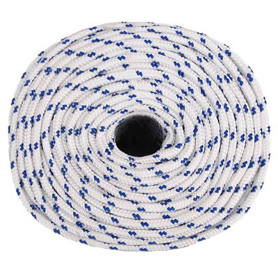 vidaXL Corde de bateau Blanc 6 mm 50 m Polypropylène